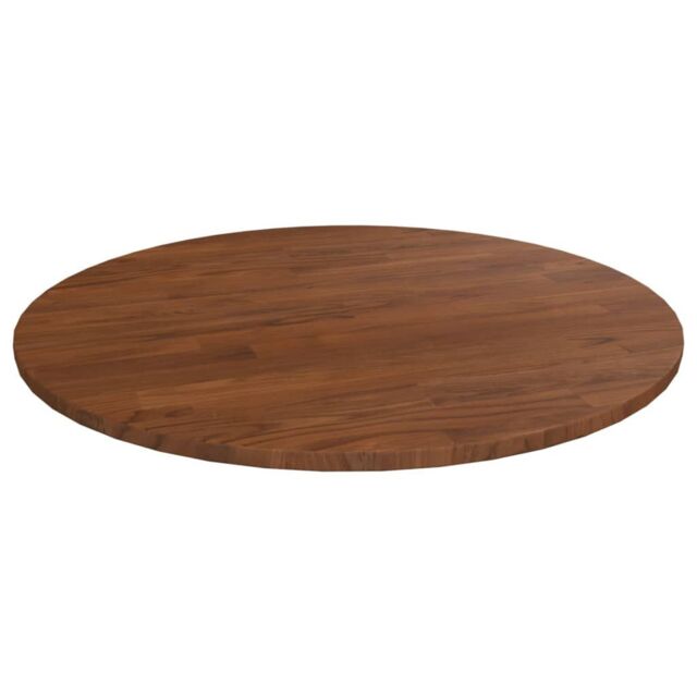 Berkfield Home Round Table Top Dark Brown √ò60x1.5 cm Treated Solid Wood Oak - Size: 60x1.5 cm - image 1