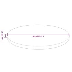 Berkfield Home Round Table Top Dark Brown √ò60x1.5 cm Treated Solid Wood Oak - Size: 60x1.5 cm - thumbnail 4