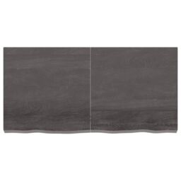 Berkfield Home Wall Shelf Dark Grey 120x60x(2-6) cm Treated Solid Wood Oak in Brown - thumbnail 2