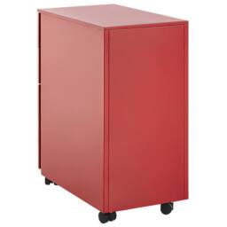 Wyld and Coco Red Metal Storage Cabinet - 3 Drawers with Lock and Castors - thumbnail 7