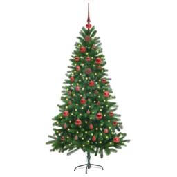 Berkfield Home Realistic Christmas Tree with 150 LEDs with Stand Green 150 cm PE - thumbnail 1
