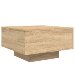 Berkfield Home Coffee Table with LED Lights Sonoma Oak 55x55x31 cm in Brown - Size: 55 x 55 x 31 cm - thumbnail 3