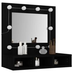 Berkfield Home Mirror Cabinet with LED Black 60x31.5x62 cm - thumbnail 5