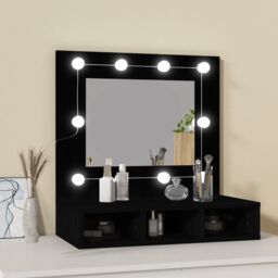 Berkfield Home Mirror Cabinet with LED Black 60x31.5x62 cm - thumbnail 4