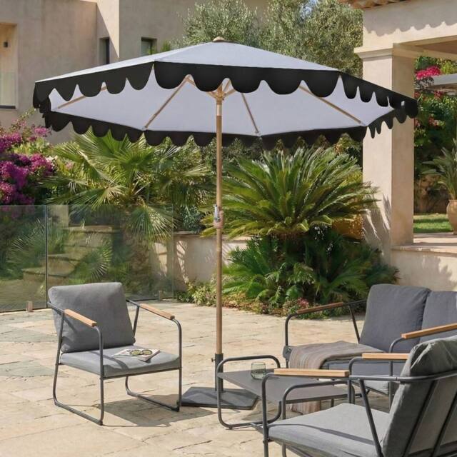 Wyld and Coco Garden Market Parasol Grey 2.70m Adjustable Canopy Aluminium Pole - image 1