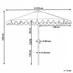 Wyld and Coco Garden Market Parasol Grey 2.70m Adjustable Canopy Aluminium Pole - thumbnail 3