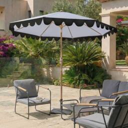 Wyld and Coco Garden Market Parasol Grey 2.70m Adjustable Canopy Aluminium Pole
