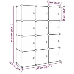 Berkfield Home Practical Cube Storage Cabinet for Kids with 12 Cubes Green PP in Aqua - thumbnail 8