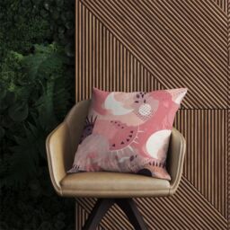 Warren Reed - Designer Abstract Pink White Outdoor Cushion - Size: 60 cm x 60 cm - thumbnail 2
