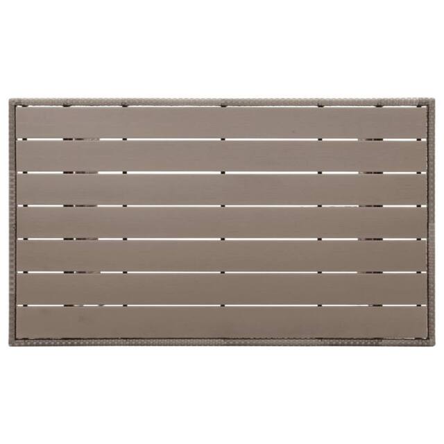 Berkfield Home Garden Table Grey 120x70x66 cm Poly Rattan - Size: 120 x 70 x 66 cm - image 1