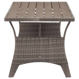Berkfield Home Garden Table Grey 120x70x66 cm Poly Rattan - Size: 120 x 70 x 66 cm - thumbnail 4