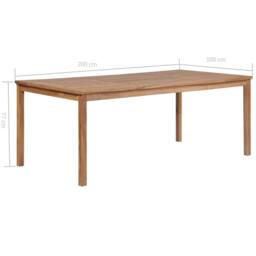 Berkfield Home Garden Table 200x100x77 cm Solid Teak Wood in Brown - Size: 200 x 100 x 77 cm - thumbnail 6
