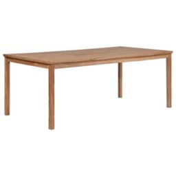 Berkfield Home Garden Table 200x100x77 cm Solid Teak Wood in Brown - Size: 200 x 100 x 77 cm