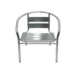 Kelvenix Aluminium Bistro Pub Chairs for Patio, Cafe & Garden in Silver - thumbnail 2