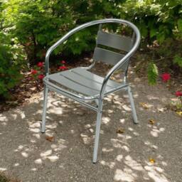 Kelvenix Aluminium Bistro Pub Chairs for Patio, Cafe & Garden in Silver - thumbnail 1