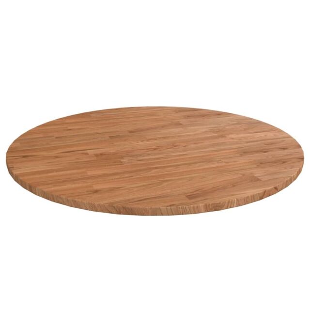 Berkfield Home Round Table Top Light Brown √ò80x1.5 cm Treated Solid Wood Oak - Size: 80x1.5 cm - image 1