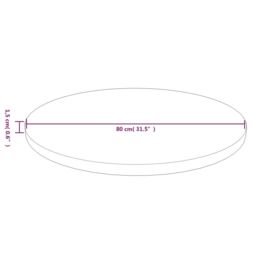 Berkfield Home Round Table Top Light Brown √ò80x1.5 cm Treated Solid Wood Oak - Size: 80x1.5 cm - thumbnail 4