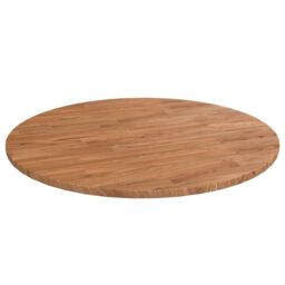 Berkfield Home Round Table Top Light Brown √ò80x1.5 cm Treated Solid Wood Oak - Size: 80x1.5 cm - thumbnail 1