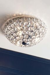 BHS Lighting Ava Flush Ceiling Light in Metallic Silver - thumbnail 4