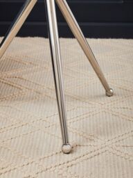 Orsina Clear Glass Stainless Steel Silver Frame Side Table, Tripod Stand Modern Accent Table, Round Glass Side Table - thumbnail 2