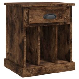 Berkfield Home Bedside Cabinet Smoked Oak 43x36x50 cm in Brown - Size: 43 x 36 x 50 cm - thumbnail 2