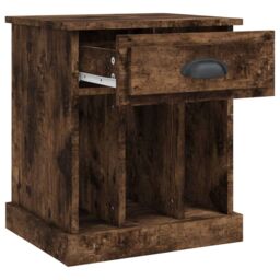 Berkfield Home Bedside Cabinet Smoked Oak 43x36x50 cm in Brown - Size: 43 x 36 x 50 cm - thumbnail 6