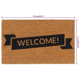 Berkfield Home Door Mat Natural 45x75 cm Tufted Coir in Brown - thumbnail 6
