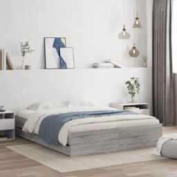Berkfield Home Bed Frame with Drawers without Mattress Grey Sonoma 150x200 cm King Size - thumbnail 1