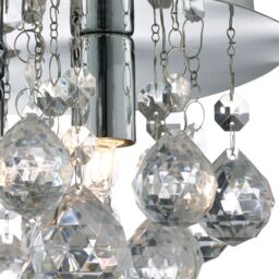 Lighting Collection 3Lt Flush Ceiling Chrome Clear Acrylic Ceiling Light in Silver - thumbnail 4