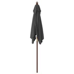 Berkfield Home Garden Parasol with Wooden Pole Anthracite 198x198x231 cm in Black - Size: 198 x 198 x 231 cm - thumbnail 4