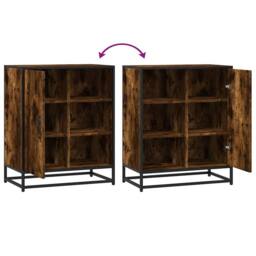 Berkfield Home Sideboard Smoked Oak 62x35x76 cm Engineered Wood in Brown - Size: 62 x 35 x 76 cm - thumbnail 8