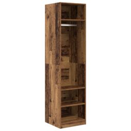 Berkfield Home Wardrobe with Shelf with Storage Old wood 50 x 50 x 200 cm Engineered wood in Brown - thumbnail 2