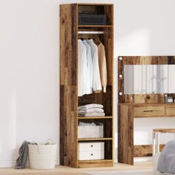 Berkfield Home Wardrobe with Shelf with Storage Old wood 50 x 50 x 200 cm Engineered wood in Brown