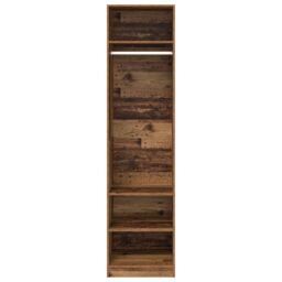 Berkfield Home Wardrobe with Shelf with Storage Old wood 50 x 50 x 200 cm Engineered wood in Brown - thumbnail 4