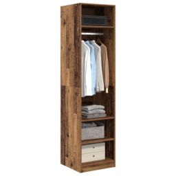 Berkfield Home Wardrobe with Shelf with Storage Old wood 50 x 50 x 200 cm Engineered wood in Brown - thumbnail 3