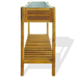 Berkfield Home Raised Garden Raised Bed Solid Acacia Wood & Zinc in Brown - thumbnail 4