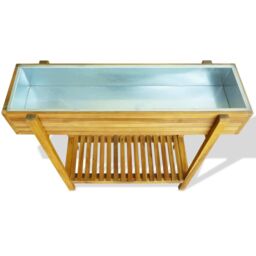 Berkfield Home Raised Garden Raised Bed Solid Acacia Wood & Zinc in Brown - thumbnail 3