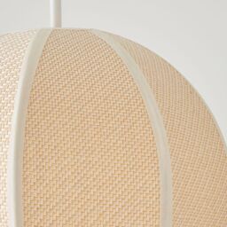 ValueLights Belle Woven Fabric Ball Easy Fit Ceiling Pendant Lamp Shade with Bulb in Natural - thumbnail 4