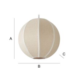 ValueLights Belle Woven Fabric Ball Easy Fit Ceiling Pendant Lamp Shade with Bulb in Natural - thumbnail 7