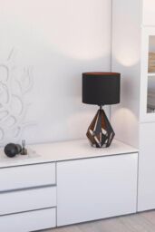 Eglo Carlton 5 Metal Table Lamp With Fabric Shade in Copper - thumbnail 2