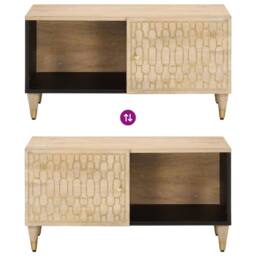 Berkfield Home Beautiful Coffee Table 80x50x40 cm Solid Wood Mango in Light Brown - Size: 80 x 50 x 40 cm - thumbnail 6