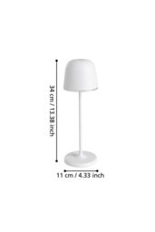 Eglo Mannera Cordless Grey Indoor or Outdoor Table Lamp in White - thumbnail 4