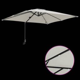 Berkfield Home Garden Parasol Sand 248, 5 x 247, 5 x 119 cm Fabric in Light Sand - thumbnail 9