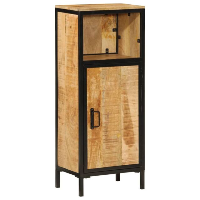 Berkfield Home Bathroom Cabinet 40x27x90 cm Solid Wood Mango & Iron in Brown - Size: 40 x 27 x 90 cm - image 1