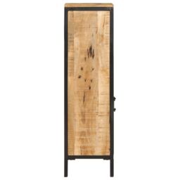 Berkfield Home Bathroom Cabinet 40x27x90 cm Solid Wood Mango & Iron in Brown - Size: 40 x 27 x 90 cm - thumbnail 4