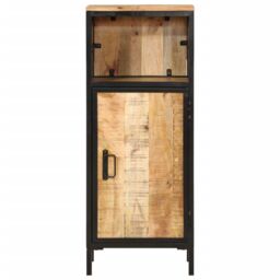 Berkfield Home Bathroom Cabinet 40x27x90 cm Solid Wood Mango & Iron in Brown - Size: 40 x 27 x 90 cm - thumbnail 3