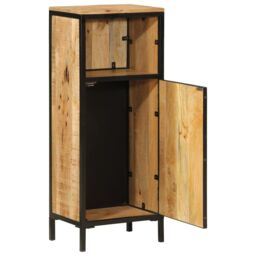 Berkfield Home Bathroom Cabinet 40x27x90 cm Solid Wood Mango & Iron in Brown - Size: 40 x 27 x 90 cm - thumbnail 2