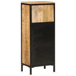 Berkfield Home Bathroom Cabinet 40x27x90 cm Solid Wood Mango & Iron in Brown - Size: 40 x 27 x 90 cm - thumbnail 5