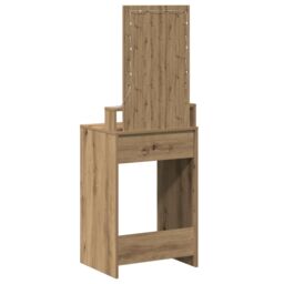 Berkfield Home Vanity Table with LED Lights - Artisan Oak, 50x41x140 cm in Brown - Size: 50 x 41 x 140 cm - thumbnail 7
