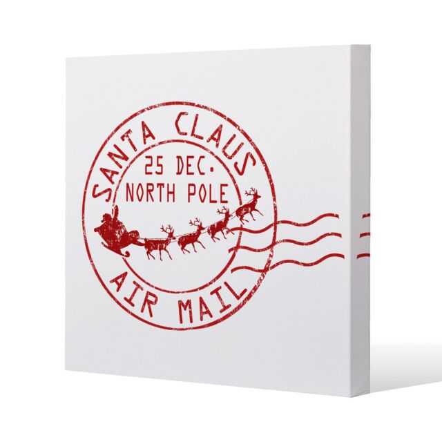 Benjamin Tate Design Santa claus air mail (canvas) / 46 x 46 x 4cm in Natural - Size: 46 x 46 x 4 cm - image 1